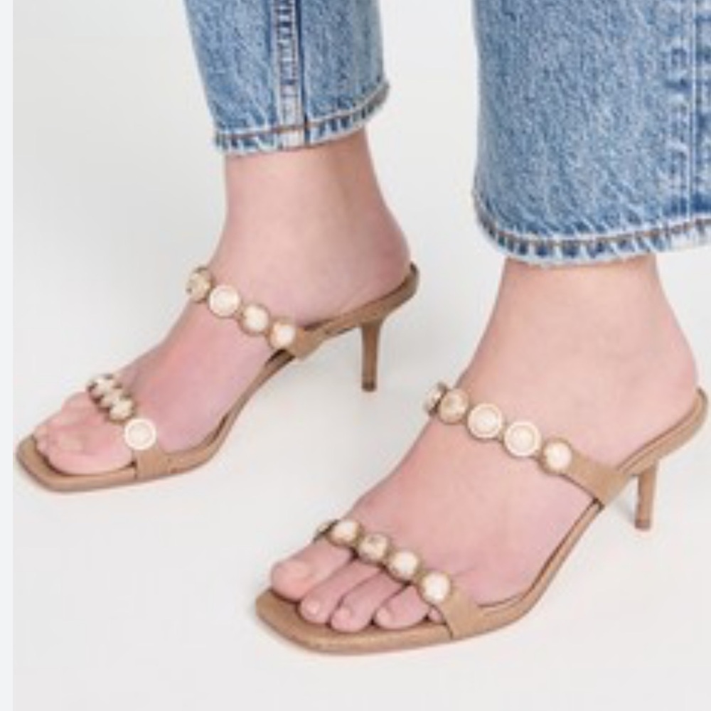 🌸 SAM EDELMAN 🌸 Palma Mid-Heel Embellished Dress Sandals Size: 10M